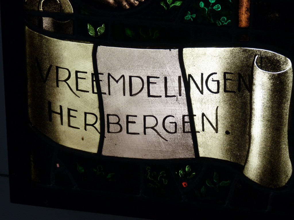 De zeven lichamelijke werken van barmhartigheid: 5. Het herbergen van vreemdelingen